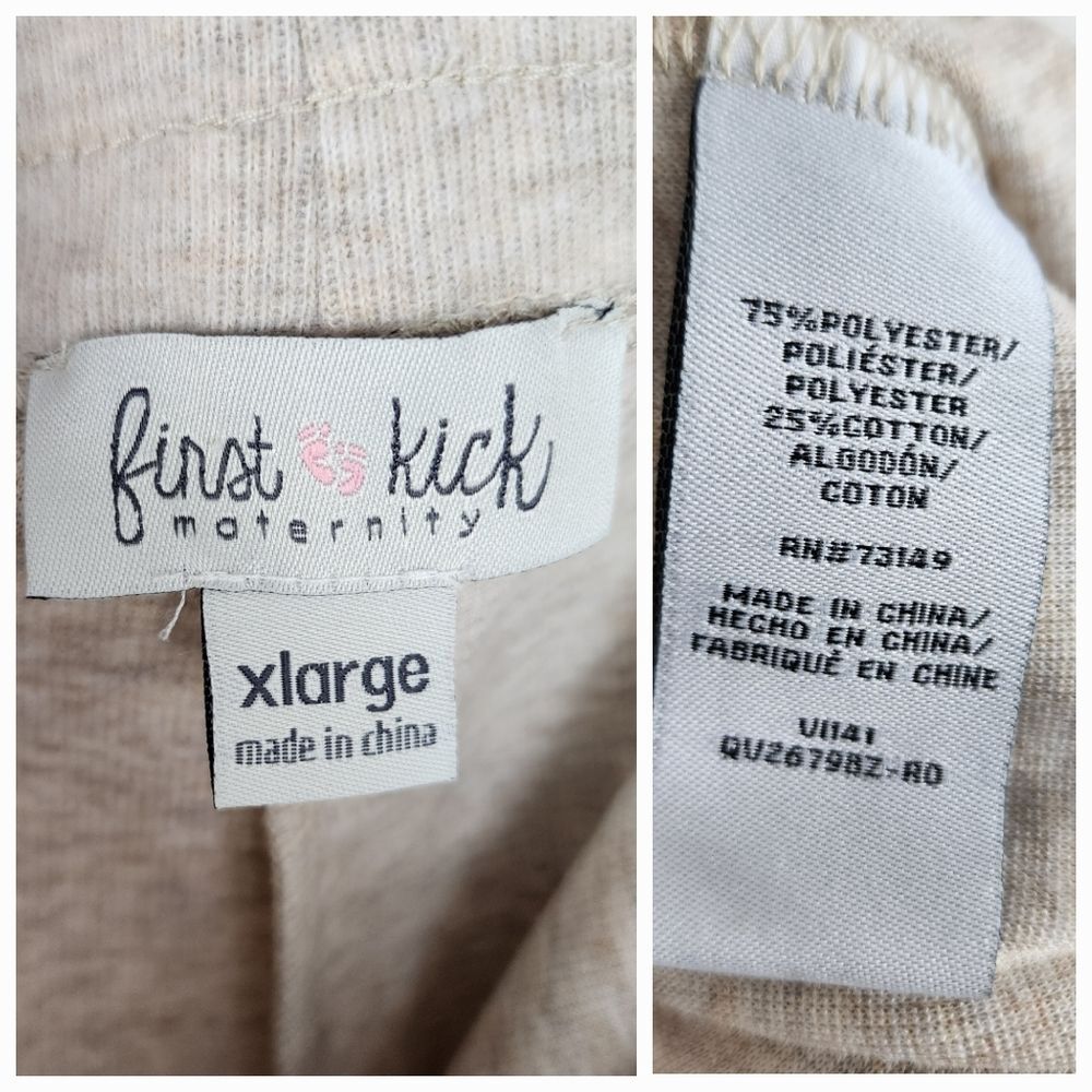 First Kick Maternity Sweatpants Cargo Pants Wide Leg Joggers Cream Size XL - Picture 2 of 15